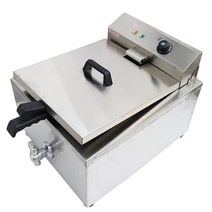 INTSUPERMAI 801394 110V 2KW 22L 전기 깔때기 케이크 딥 프라이어 스테인리스 스틸 단일 실린더 링 2개 포함