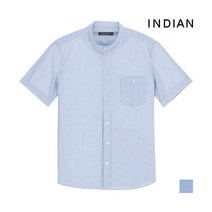 [브루노바피(남성)] [INDIAN] 스트라이프 원포켓 코튼 반팔 셔츠_MIKNSUM318