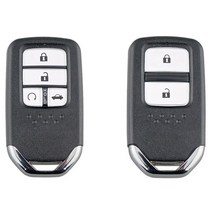 원격 키 4 버튼 433MHz ID47 칩 맞춤 Honda Civic 2014-2017 & 2 버튼을위한 Honda Fit / City / Jazz Xrv / Venzel HRV, 하나, 블랙 & 실버