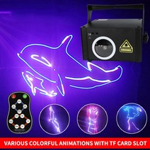 무대조명 DMX512 RGB SD 프로그램 카드 레이저 라이트 스캔 프로젝터 DJ 디스코 쇼 무대 효과 조명 원격, 한개옵션1, 01 EU PLUG