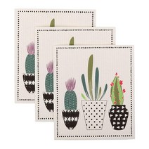 DII Swedish 주방 및 청소용 행주 재사용 가능 세탁기 세탁 및 식기 세척기 사, Succulents