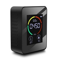 4IN 1 대기 질 모니터 이산화탄소 검출기 CO2 미터 온도 측정기 TVOC 감지 테스터, 02 Black