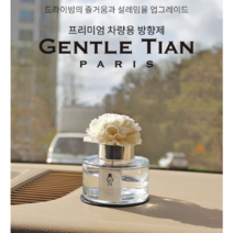 젠틀티안 차량용 디퓨저 100ml 본품 + 꽃스틱 + 논슬립패드 + 패키지박스, 화이트머스크, 1세트