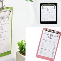 식당 테이블 메뉴 선택지 고정 클립보드 레스토랑 메모지 수기영수증 원데이클래스 필기편함, 1개, 160/검정