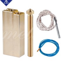 mellow 80w 히터 12v24v + atc semitec 104gt-2 써미스터+ 3d 프린터용 슈퍼 화산 열 블록 v6 슈퍼 화산 hotend, 0.5mm, 12V-3.00MM
