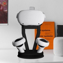 VR VR기기VR Stand For Oculus Quest 2 헤드셋 디스플레이 홀더 컨트롤러베이스 데스크탑 오거나이저 PS 이, 한개옵션1, 02 Black A