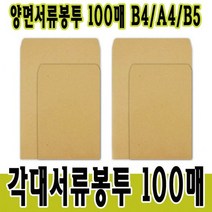 양면서류봉투 각대봉투 서류봉투 B5 A4 B4 100매입 어린이집 유치원 초등학교 사무용품, 양면서류봉투 100매, 10개, B5(9절)