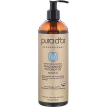 Pura Dor 프로페셔널 정제 코코넛오일 473ml(16floz) 2팩