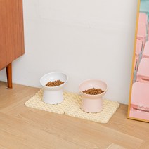헬시냥이 고양이 강아지 애견 식기 사료 밥그릇 물그릇 간식그릇 밥상 매트, 연그레이