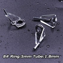 3Pcs 낚싯대 가이드 팁 탑 스테인레스 스틸 빌딩 수리 눈 세라믹 링 키트 바닷물과 민물 낚시 8 16, 단일, 1개, Size8 1.8mm 3Pcs
