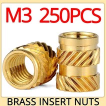 M3 삽입 황동 너트 핫멜트 널링 스레드 열 내장 구리 너트 플라스틱 케이스용 에 압착 250 개, 28 M3x10x5(250pcs)