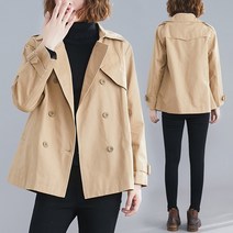 더블트렌치코트 여성 숏 봄가을 계절 와이드 루즈핏 왜소 키 빅사이즈 이팔월 2591837112