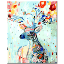 (국내배송/당일출발) diy유화그리기 물감 2배 G12 행운 꽃사슴 명화그리기 40x50 size 학교 선물 단체 주문 환영 사슴