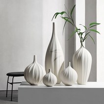 네모생활 도자기 세라믹화병 화이트5종, C타입