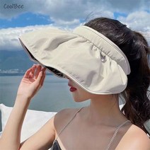 CoolBee 여성 썬캡 UPF50+ 와이드 챙모자 각도 조절 헤어핀 사용 가능