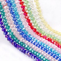 마타타 비즈공예 재료 구슬 공예 컬러 원석 비즈 론델컷 2x3mm(38COLORS), RD-207(1줄/ 약125개)