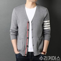 남자 명품 브랜드 가디건 커플 남녀공용 니트 집업 롱 가디건 오버핏 빅사이즈 노카라 단추 3XL