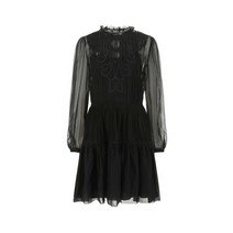 22SS ALBERTA FERRETTI 블랙 CHIFFON 미니 드레스 04590114 V0555