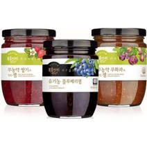청정원 복음자리 무농약 딸기잼 360g+무농약무화과 350g+유기농 블루베리잼 340g, 3개