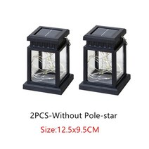 야외 파고라 가제보 퍼걸러 바비큐 농막 캐노피 정자 방갈로 흡연 태양열 궁전 랜턴 잔디 캠핑 장식 풍경, 02 2PCS-Without Pole-s