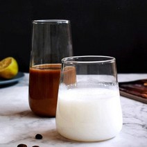 풍 투명 유리컵 스타일 북유럽 내열강화 내열 L-450ml 강화 물컵 일반컵, WD 본상품선택