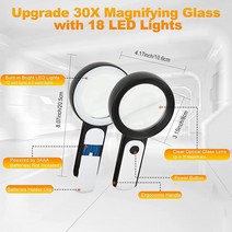 돋보기 18개의 LED 조명 저시력 노인 독서 황반 변성 납땜 검사 동전 주얼리 탐험을 위한 조명 돋보기