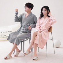 3초샤워가운 커플 잠옷 여성 목욕 가운 성인 순면 가을 2023 새로운 면화 남성 긴 드레싱, 1. 여자 M이 남자 L을 선물로 드립니다, 메인 사진
