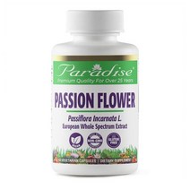 Paradise Herbs Passion Flower European Passiflora Incarnata 파라다이스 허브 패션 플라워 60캡슐, 60정, 1개
