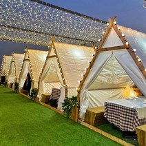 야외 방갈로 인디언 텐트 원두막 만들기 삼각 카페, 3.5x3.5m 플랫폼