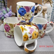 머그컵 4p세트 머그잔 커피잔 물컵 물잔 머그컵, 과일4p세트