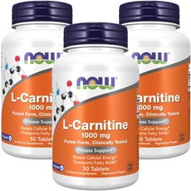 나우푸드 L-카르니틴 1000mg 타블렛, 50개입, 3개