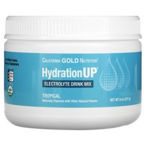 캘리포니아 골드뉴트리션 HydrationUP 전해질 드링크 믹스 열대 과일 맛 227g(8oz), 8 온스