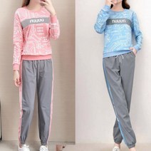 아임럭시 플로럴 디지털 나염 배색 조거 팬츠 트레이닝 세트