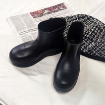 컬러풀 레인부츠 통굽 워커 눈 비 장화 미들 방수 패션장화