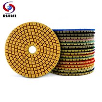 rijilei 1pcs 3quot4quot 습식건식 다이아몬드 연마 패드 화강암 대리석 석재 콘크리트 바닥 연마 zj10 용 유연한 연삭 디스크, 30, 4인치, 1개