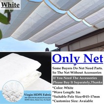 꾸미고 두꺼운 자외선 차단 HDPE 패브릭 Pergola 개폐식 웨이브 차양 네트 테라스 발코니 슬라이딩 캐노피 수영장 선 커버, 2mx7m, White