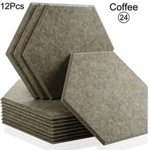 방음벽 방음 스펀지 차음제 흡음제 녹음실 벽간소음 방음공사 작업실 방음판, Large Hexagon, 24--Coffee, 0.9cm High Density