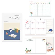 모노 라이크 오디너리 데이즈 다이어리 6 개월 플래너 책상 - Ordinary days Diary 6 Month Planner Desk 월간 계획 주간 계획 스케줄러 일러스트 다이어리