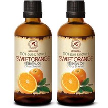 잠잘오는향 숙면 아로마 에센셜오일 오렌지 에센셜 오일 68 Fl Oz 2x100ml 시트러스 시넨시스 브라질 휴식 퓨어 뷰티 목욕 바디 케어 마사지 스파 룸 프레그런스, 단일수량