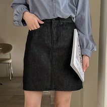 데님 H라인 미니 스커트 여성 빅사이즈
