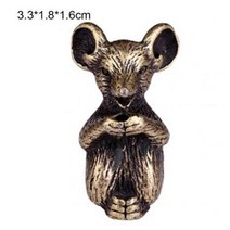 향로 촛대 청동 제사 제기 제례용 향대 금속 스틱 향 홀더 버너 미니 중국어 조디악 조스 스틱 스탠드 홈 향수 장식, 쥐