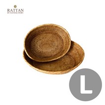 수공예 라탄 타원형 오발 하이로우 바스켓