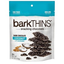 barkTHINS 스내킹 다크 초콜릿 코코넛 아몬드 바크씬즈 133g 1개 1팩