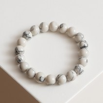 블리브 신비로운 화이트 터키석 염주 팔찌