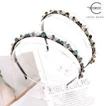 코욜하우키 [ 당일 무배 ] 여성 머리띠 와이드 헤어밴드 크리스탈 큐빅 보석 머리밴드 데일리 얇은머리띠