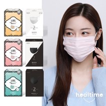 힐타임 투와이어 마스크 100매 컬러 숨쉬기편한 덴탈, 50매입, 2개, 투톤