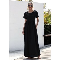 여성 여름 보헤미안 긴 맥시 드레스 여성 짧은 소매 저녁 파티 해변 드레스 sundress