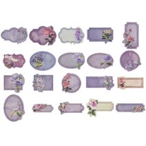 레트로 플라워 라벨 스티커 퍼플 다꾸 감성 어린이 다이어리꾸미기 포장스티커 스티커디자인 신학기 다꾸용