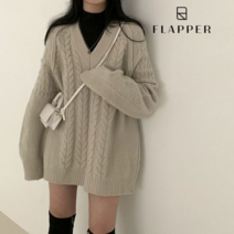 플래퍼 FLAPPER (77까지)브이넥롱슬리브원피스_FB2WOP003C