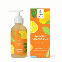 LUMA & LEAF Hydraglow 페이스 클렌저 젤 100ml(3.8액량 온스) 파인애플 레몬 포도 효소 포뮬러 리바이탈라이저 막힌 모공에 도움